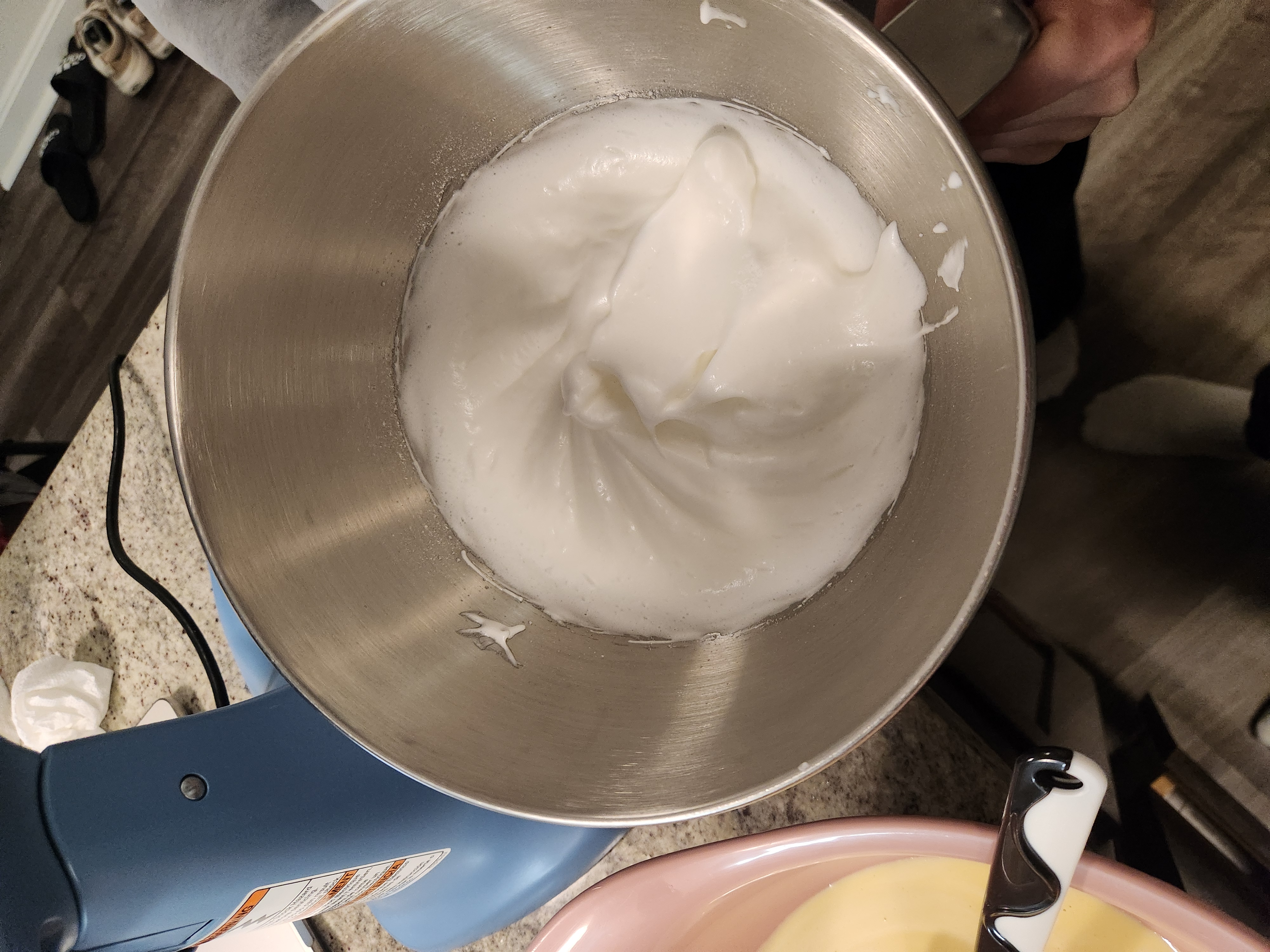 egg whites and sugar whipped