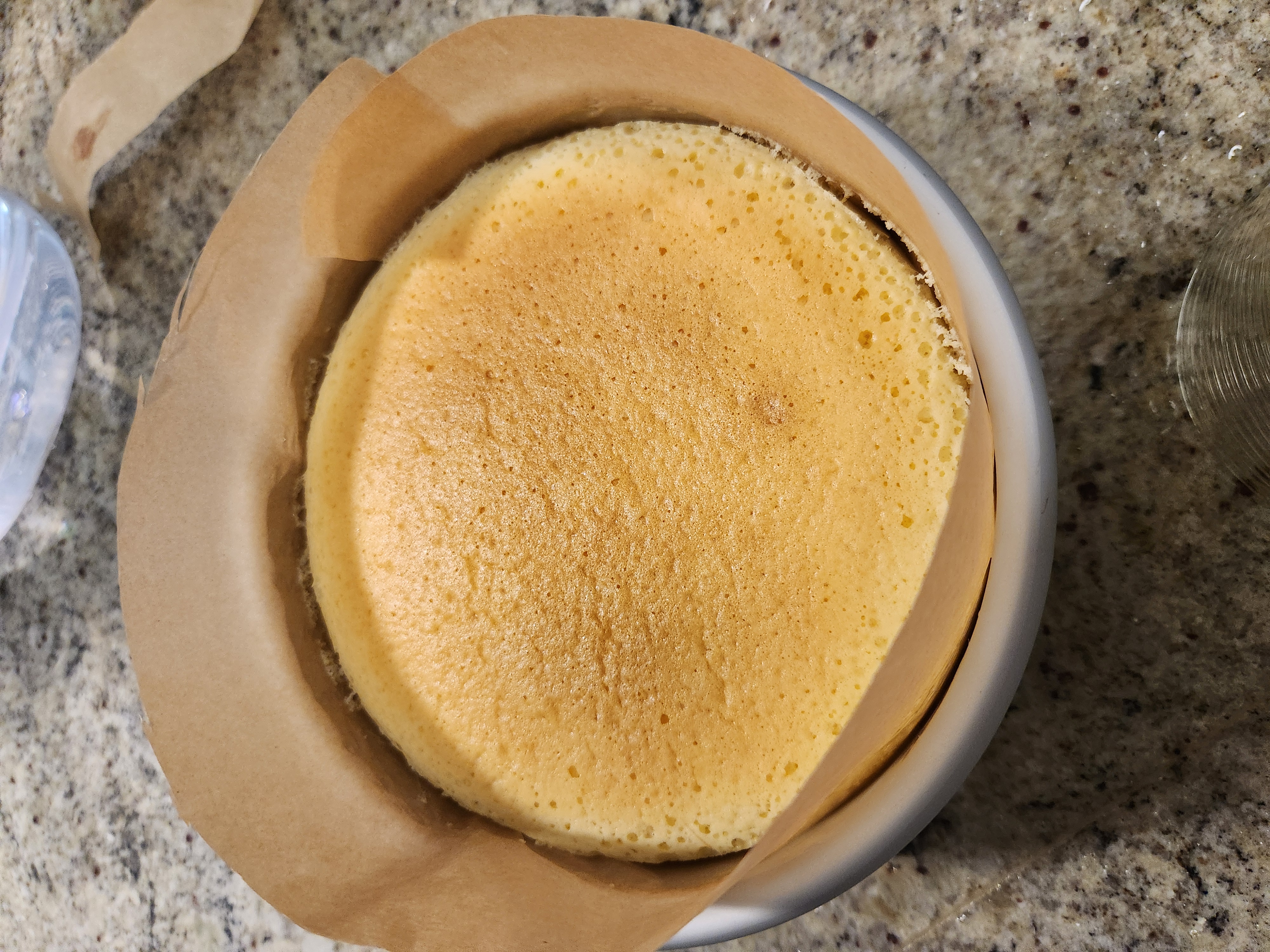 finished cake in tin