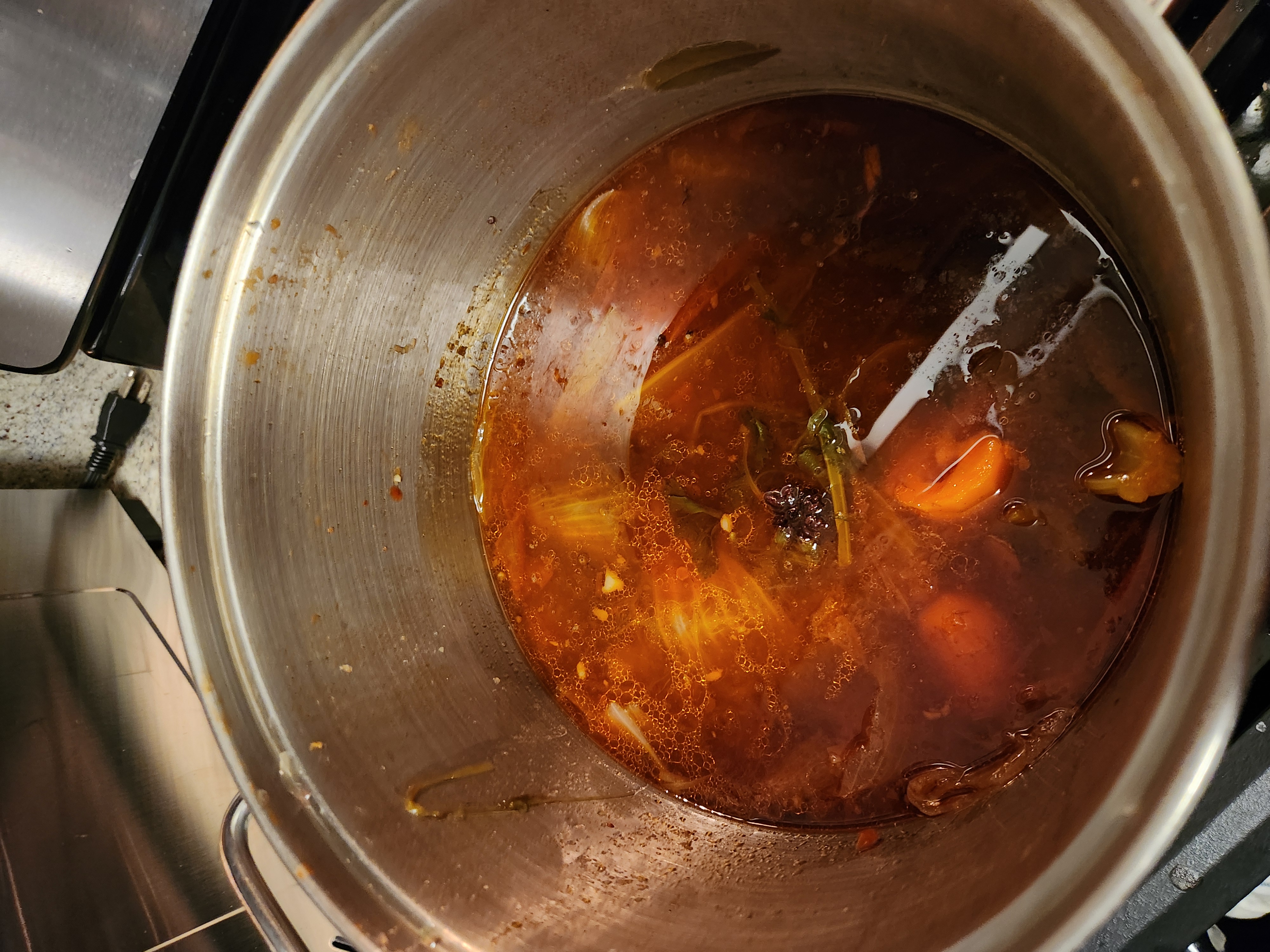 after boiling the stock